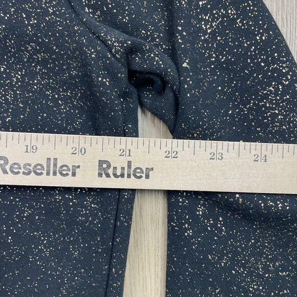 Nike Sweater Womens Medium Black Gold Speckle Crewneck Swoosh Pullover Athletic - Picture 7 of 9